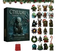 Cthulhu: Terrors of Yule - Advent Calendar 2025, Funny Gothic Christmas Advent Calendar 2025, 24 Days of Cryptid Advent Calendar with 24 Hanging Cthulhu Monsters for Monster Fans & Collectors (1Set)