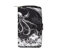 Cthulhuss Rising from The Ocean Long Purses for Women Leather Card Holder Mens Wallet Coin Purse
