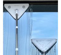 CTIME 78'' 3 in1 Professional Window Squeegee & Wall Mop : Window Cleaning Kit with 360° Rotating Triangular Head & Universal Cloth Slots (Includes 3 Reusable Pads)