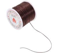CTIRCHIU 0.6mm Brown Invisible Elastic Wire for Hair Extensions, Stretchable Flat Crystal Beaded Cord for Braiding and DIY Jewelry Making, Sturdy Hair Extension Elastic Thread