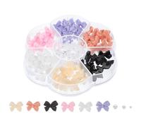 CTIRCHIU 1 Box Manicure Art Jewelries Bow Nail Charms 7 Grids Resin Material Won't Fade Won't Deform Women Fashion Sense Christmas Birthday Nail Art Supplies