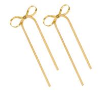 CTIRCHIU 1 Pair Bow Earrings for Women Elegant Dangle Drop Statement Jewelry Minimalist French Style Metal Ribbon Design Accessory for Any Occasion Unique and Sophisticated Look