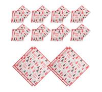 CTIRCHIU 100pcs Disposable Red Paper Christmas Napkins with Italian Merry Christmas Tree Prints 2-Layers Thick and Absorbent Square Cocktail Napkins for Family Gatherings and Beverage Bars