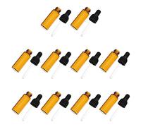 CTIRCHIU 10Pcs Brown Glass Dropper Bottles Small Practical Essential Oil Dispenser Reusable Containers for DIY Blends Travel Daily Use