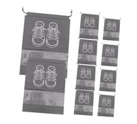 CTIRCHIU 10pcs Drawstring Shoe Storage Bags with Clear Window Thickened Non Woven Organizer Pouch with Large Small for Travel and Home Dustproof Shoe Bags for Men Women in Light Grey