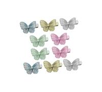 CTIRCHIU 10Pcs Fabric Butterfly Hairpins for Pearl Duckbill Barrettes Set, Embroidered 3D Butterfly Clips for Women Bridal Headdress, Cute Hair Accessories for Everyday and Special