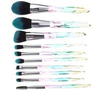 CTIRCHIU 10pcs Makeup Brush Set Face Powder Brush with Diamond Handle Gradient Color Synthetic Hair for Professional Cosmetic Use