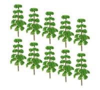 CTIRCHIU 10pcs Miniature Plastic Model Trees for Train Scenery Architecture, Green Small Fake Trees with Miniature Precision for Diorama Building and Craft Landscape Enhancement