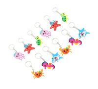 CTIRCHIU 12Pcs Ocean World Keychains Cute Animal Shape Key Pendants for Bags Accessories Decor Featuring Sharks Jellyfish Crabs Seahorses and Turtles