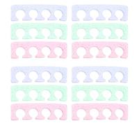 CTIRCHIU 12pcs Reusable Silicone Toe Separators for Pedicure Nail Art Color-coded Dividers for Toenails Fingers No Smudge Easy Clean DIY Spa Salon Use
