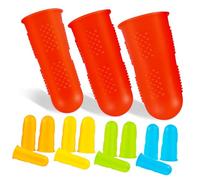 CTIRCHIU 15 Pcs Silicone Finger Protectors for Sewing Crafts and Needlework Heat-Resistant Finger Caps Colors for Industrial Kitchen and Manual Work