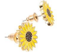 CTIRCHIU 1pair Unique Sunflower Stud Earrings Screw Back Yellow Flower Jewelry for Women Girls