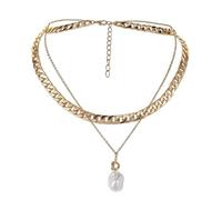 CTIRCHIU 1Pc Retro Baroque Double Layer Pearl Pendant Necklace for Women Elegant Clavicle Chain Unique Neck Decor for Any Occasion Fashionable Accessory to Enhance Your Style