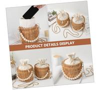 CTIRCHIU 1Pc Straw Woven Handbag Fashionable Beach Bucket Tote Bag for Women All Match Handheld Basket Versatile for Shoulder Crossbody