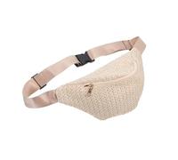 CTIRCHIU 1Pc Summer Waist Pack Bag Imitation Straw Woven Chest Pouch Stylish Crossbody Fanny Pack for Women for Travel Shopping and Beach Outings