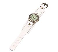CTIRCHIU 1pc Vintage Roman Dial Quartz Wristwatch for Women Genuine Cowhide Band Elegant for Birthday Christmas and Special Occasions White