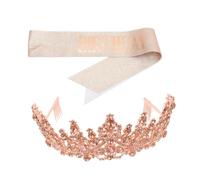 CTIRCHIU 1Set Birthday Queen Sash and Tiara with Crown Birthday Party Accessories for Women Material Comfortable Fit for Celebrations and