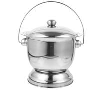 CTIRCHIU 1Set Bucket with Lid Portable Stainless Steel Bedpan for Adults Non Skid Design for Stability for Home Travel Use