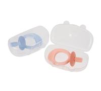 CTIRCHIU 2 Pcs Silicone Toothbrush Ergonomic Safe for Soft Bristles for Gentle Oral Care for Teething Learning to Brush