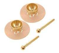 CTIRCHIU 2 Sets Mini Brass Tibetan Singing Bowl Set with Metal Mallet and Nonwoven Pad for Stress Relief and Relaxation, Home Decor and Meditation Bell Bowl for Yoga Lovers