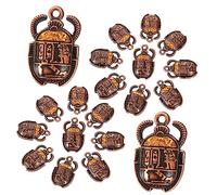 CTIRCHIU 20Pcs Vintage Beetle Charms for DIY Jewelry Making Antique Hanging Pendant for Necklaces Bracelets Keychains Egyptian Style Craft Supplies