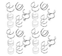 CTIRCHIU 24 pcs Non Piercing Ear for Women Silver Metal Ear Clips Earrings Decorative Hair for Braids Festival Accessories and Easy to Wear
