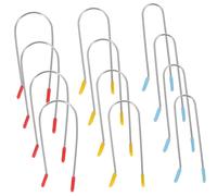 CTIRCHIU 24pcs Assorted Hot Roller Clips Hairdressing Tool U-shaped Perm Rods for Home Barber Styling Compatible with Electric Curlers Red Yellow Blue Clips for Firm Waves