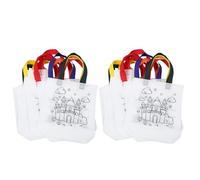 CTIRCHIU 24pcs Non-woven Fabric Birthday Bags with Cartoon Designs, Washable and Reusable DIY Coloring Tote Bags, for Spring Theme Birthday Events and Daily Adventures Random Color