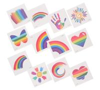 CTIRCHIU 24pcs Rainbow Face Stickers Creative Lgbtq Pride Temporary Body Gradient Design Safe Easy to Apply for All Ages Parties Celebrations