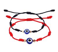 CTIRCHIU 2Pcs Adjustable Evil Eye String Bracelets for Women Handmade Braided Friendship Jewelry Stylish Minimalist Design for Any Occasion and Combination
