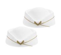 CTIRCHIU 2pcs Air Hostess Beret Hat for Cosplay Vintage British Stewardess Cap Faux Wool Flight Attendant Costume Accessory for Stage Performances and Creative Styling