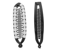 CTIRCHIU 2pcs Artificial Pearl Hair Combs Hair Volume Clips Strong Hold Banana Clips for Women for Girls