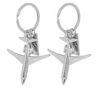 CTIRCHIU 2pcs Aviation Keychain Mini Airplane Alloy Keychain Silver Zinc Alloy Portable Resistant to Wear Stylish Creative Design for Frequent Travelers and Business Present