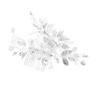 CTIRCHIU 2pcs Bridal Hair Side Combs with Faux Pearls and Sparkling Crystals Silver Leaf Wedding Hair Accessories for Women and Elegant Headpiece for Classic and Modern Brides