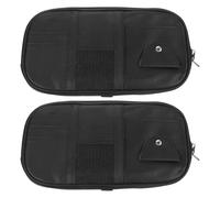 CTIRCHIU 2Pcs Car Sun Visor Organizer Storage Pockets, Black Auto Interior Visor Holder for Documents, Sunglasses, Vehicle Registration and Insurance, Multi-Functional Car Accessory for