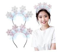 CTIRCHIU 2pcs Christmas Snowflake Headbands Silver and Pink Felt Fabric Lightweight Hair Accessories for Holiday Parties and Birthday Celebrations