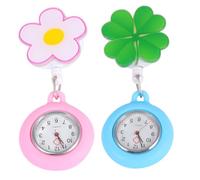 CTIRCHIU 2Pcs Convenient Clip Retractable Nurse Watch Cute Design Pocket Watch for Nurses Doctors and Paramedics Durable and Practical with Materials Easy to Carry