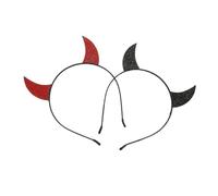 CTIRCHIU 2Pcs Creative Devil Horn Hair Hoops Halloween Party Headbands for Adults Cloth Material Costume Accessory for Devil Outfit and Parade Fun