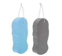 CTIRCHIU 2PCS Double-Sided Exfoliating Bath Sponges Gentle Shower Cleaning Sponge for Adults Biodegradable Bath Loofah for Cleansing and Rinsing in Shower