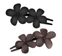 CTIRCHIU 2pcs Flower Flat Hair Claw Clips Lightweight Sturdy Floral Design Decorative Accessories for Weddings Parties Evening Events Women