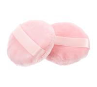 CTIRCHIU 2pcs Foundation Makeup Sponges Cotton Powder Puff with Long Fluff and Ribbon Strap Suitable for Women and Girls