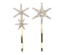 CTIRCHIU 2pcs Glitter Rhinestones Star Hair Clips for Women, Alloy Material with Anti-rust Feature, Elegant Hair Accessories for Holiday and Festival Use