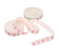 CTIRCHIU 2pcs Holiday Cotton Ribbon Soft Natural Texture Christmas Tree Snowflake Snowman Design for DIY Wreaths Stockings Gift Wrapping and Craft Decorations