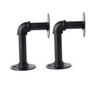 CTIRCHIU 2pcs Industrial Iron Pipe Shelf Brackets Thicken Wall Mounted Floating Shelf Support for Home Decor Retro Design for Bookshelves Garden and More