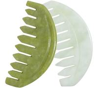 CTIRCHIU 2pcs Jade Scalp Massage Comb Smooth and Polished Surface for Hair Massage, Suitable for Home and Travel Use, Effective Scalp Massager Comb for Relaxation