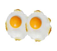 CTIRCHIU 2Pcs Lifelike Fake Fried Eggs Realistic Simulated Egg Models Playful Kitchen Decor for Educational Displays Play Lightweight Portable Fake Food