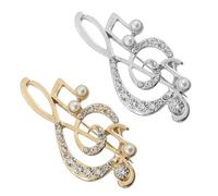 CTIRCHIU 2Pcs Music Note Brooch Elegant Jewelry Pins for Fashionable Outfits for Music Lovers Stunning Birthdays Anniversaries Versatile Accessories for Dresses