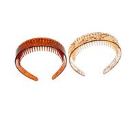 CTIRCHIU 2pcs Non-slip Teeth Comb Headbands, Wide Tooth Hair Hoops for Women, Vintage Style Hairbands Set, Adjustable Fit for Makeup and Daily Use