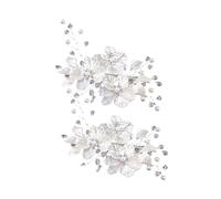 CTIRCHIU 2pcs Pearl Flower Hair Comb Wedding Hair Accessories for Bride Bridesmaids White Shell Petals for Wedding Special Occasions