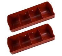 CTIRCHIU 2pcs Plastic Livestock Feeders for Piglets with 4 Slots Design and Nonslip Base, Stable Small Animal Feeding Trough for Nursery Pen or Barn, Easy to Clean and Ensures Even Access